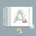 Livro do Bebê A5 Monograma Coelhinho Menino