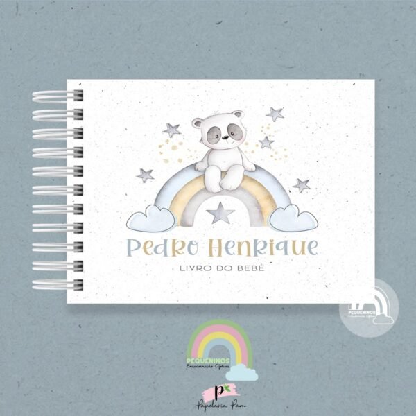 Livro do Bebê A5 Panda Arco-íris