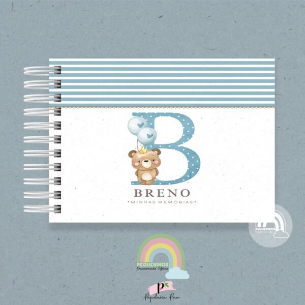 Livro do Bebê A5 Monograma Ursinho