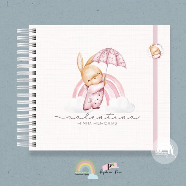 Livro do Bebê Bunny Girl Rainbow