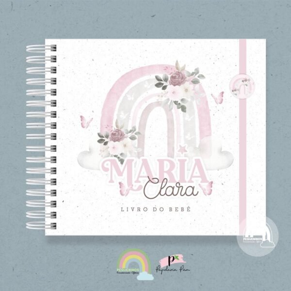 Livro do Bebê Floral Boho Rainbow