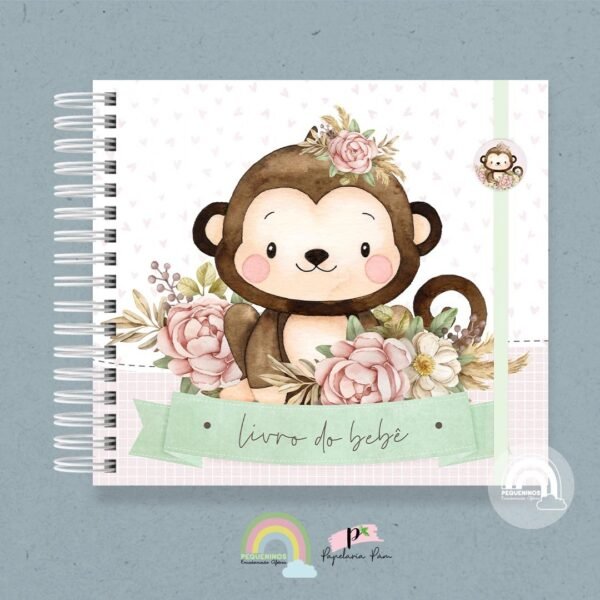 Livro do Bebê Safari Menina Macaquinha