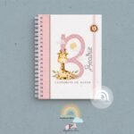 Caderneta de Saúde Personalizada - Monograma Safari Menina - Imagem 2