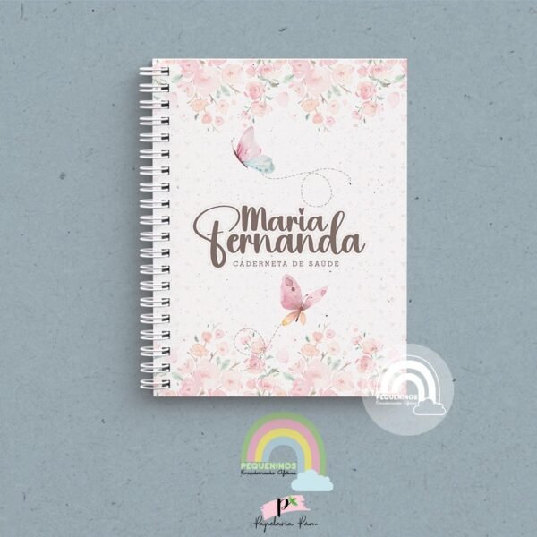 Caderneta de Saúde Personalizada - Borboletar Floral II