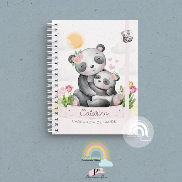 Caderneta de Saúde Personalizada - Panda Mãe E Filha