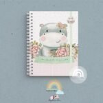 Caderneta de Saúde Personalizada - Safari Menina Hipopótamo