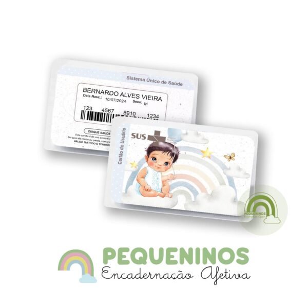 Cartão do SUS personalizado - Baby Boy Arco Íris