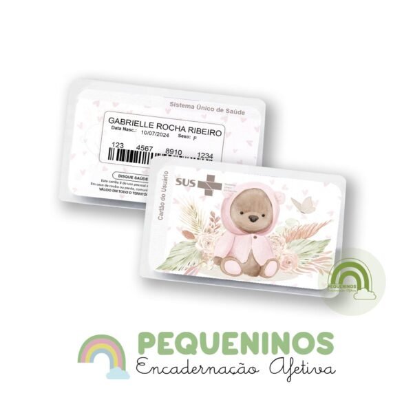Cartão do SUS personalizado - Bear Baby Girl