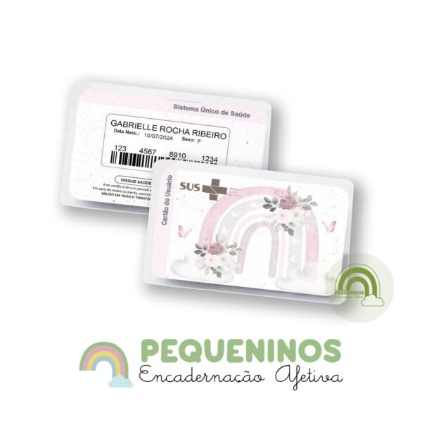Cartão do SUS personalizado - Floral Boho Rainbow