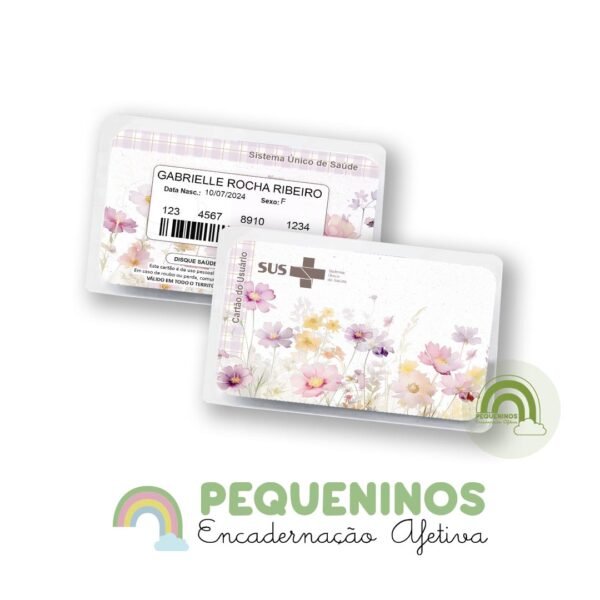 Cartão do SUS personalizado - Floral Maria