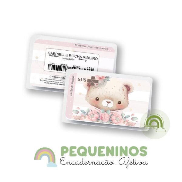 Cartão do SUS personalizado - Flower Bear