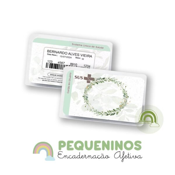 Cartão do SUS personalizado - Frame Folhagens Boy