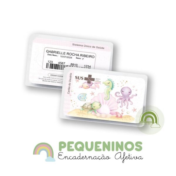 Cartão do SUS personalizado - Fundo Do Mar Menina