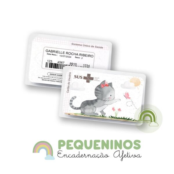 Cartão do SUS personalizado - Gatinha Cute