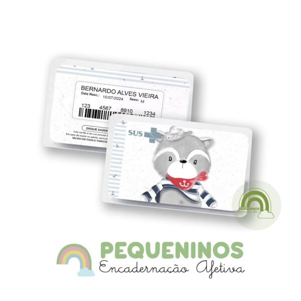 Cartão do SUS personalizado - Guaxinim Cute