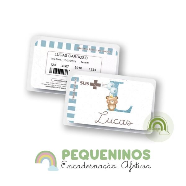 Cartão do SUS personalizado - Monograma Ursinhor