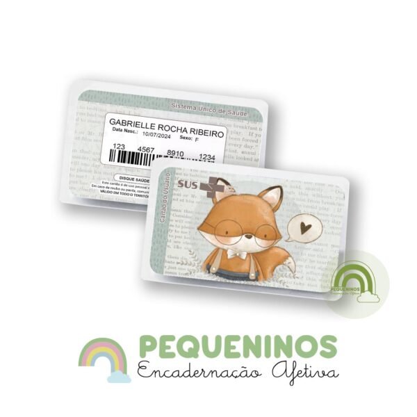 Cartão do SUS personalizado - Raposinha Vintage