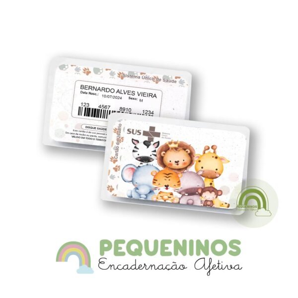 Cartão do SUS personalizado - Safari Baby