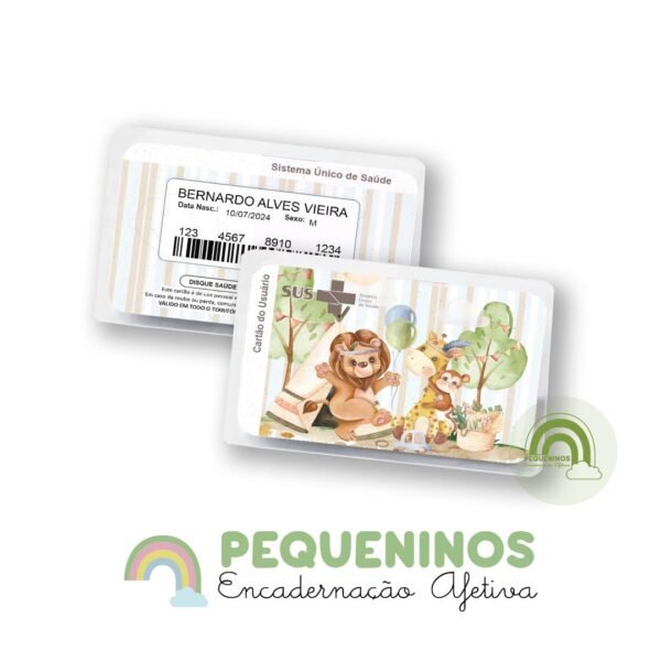 Cartão do SUS personalizado - Safari Friends