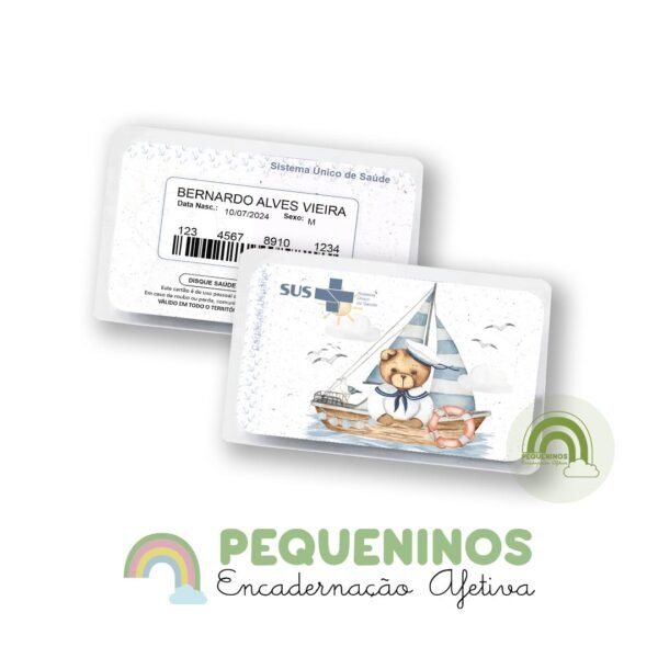Cartão do SUS personalizado - Ursinho Marinheiro 2