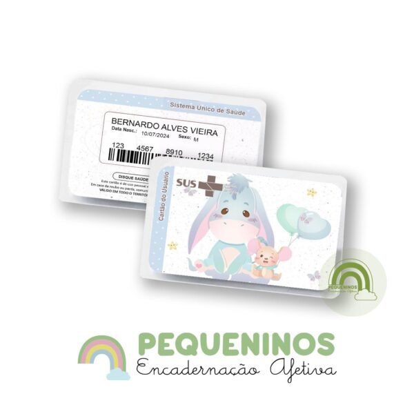 Cartão do SUS personalizado - Ursinho Pooh Menino