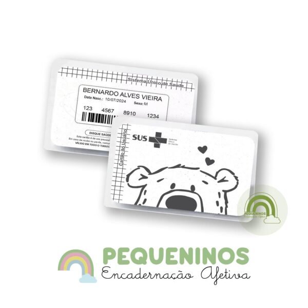 Cartão do SUS personalizado - Urso Pet