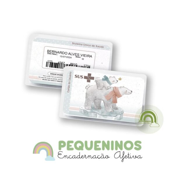 Cartão do SUS personalizado - Urso Polar