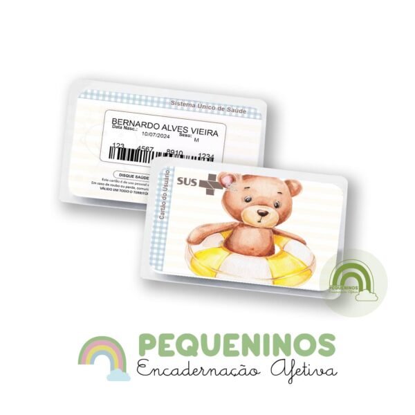 Cartão do SUS personalizado - Urso Praieiro