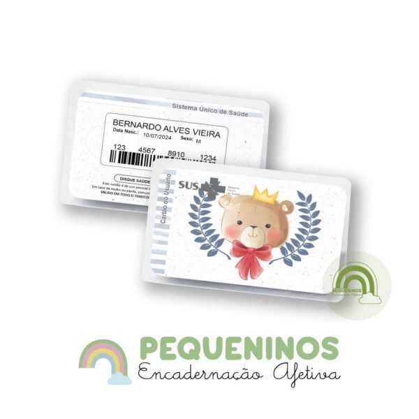 Cartão do SUS personalizado - Urso Realeza