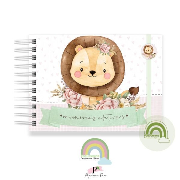 Livro Memórias Afetivas Mesversário A5 - Safari Menina Leoa