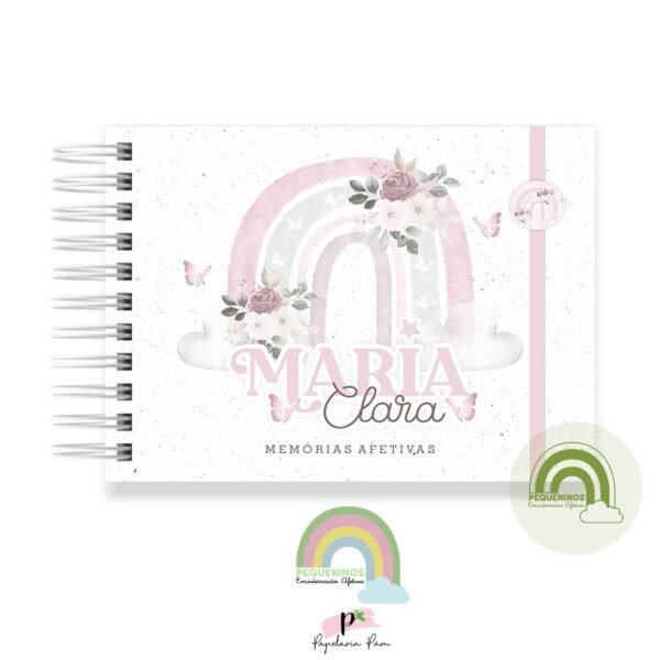 Livro Memórias Afetivas Mesversário A5 - Floral Boho Rainbow