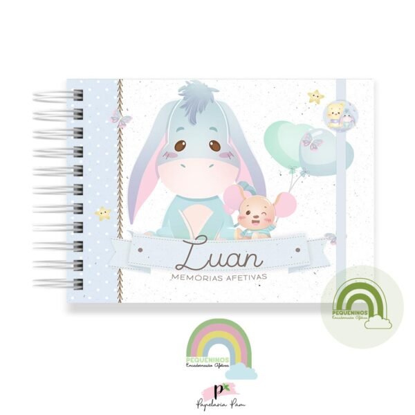 Livro Memórias Afetivas Mesversário A5 - Ursinho Pooh Menino