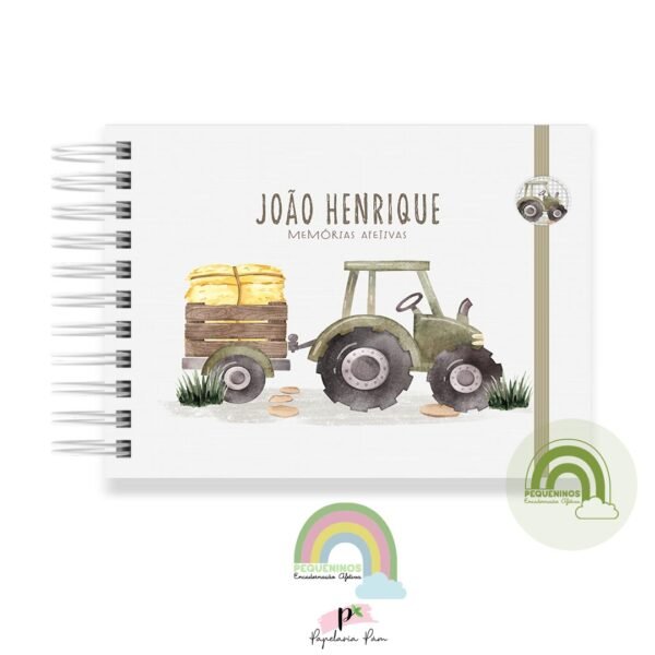 Livro Memórias Afetivas Mesversário A5 - Meu Trator Verde