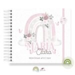 Livro Memórias Afetivas Mesversário Floral Boho Rainbow