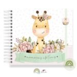 Livro Memórias Afetivas Mesversário Safari Menina Girafinha