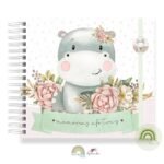 Livro Memórias Afetivas Mesversário Safari Menina Hipopótamo