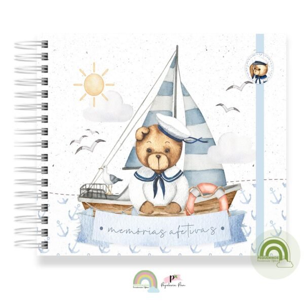 Livro Memórias Afetivas Mesversário Ursinho Marinheiro 2