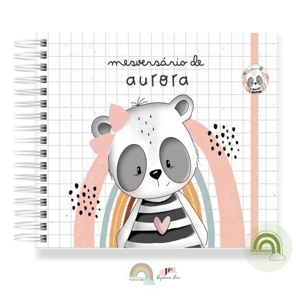 Livro Memórias Afetivas Mesversário Panda Aurora