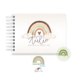 Livro Memórias Afetivas Mesversário A5 - Arco Iris Boho Menino