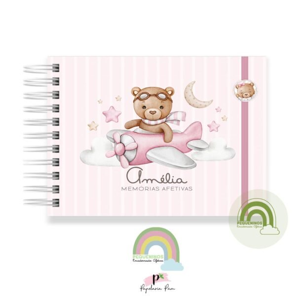 Livro Memórias Afetivas Mesversário A5 - Baby Bear Pink