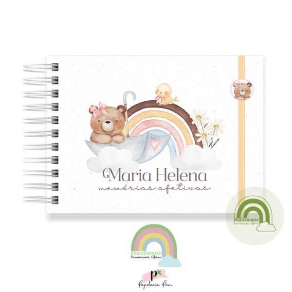 Livro Memórias Afetivas Mesversário A5 - Arco-Íris Ursinha