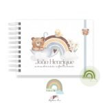 Livro Memórias Afetivas Mesversário A5 - Arco-Íris Ursinho