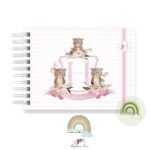 Livro Memórias Afetivas Mesversário A5 - Xadrez Monograma Rosa