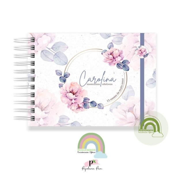 Livro Memórias Afetivas Mesversário A5 - Floral Carolina