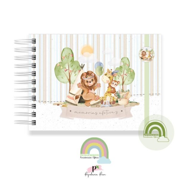 Livro Memórias Afetivas Mesversário A5 - Safari Friends