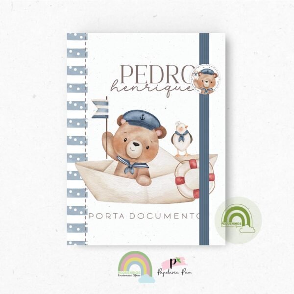 Porta Documentos Ursinho Marinheiro