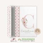 Álbum de fotos - Monograma Borboletas Rosa